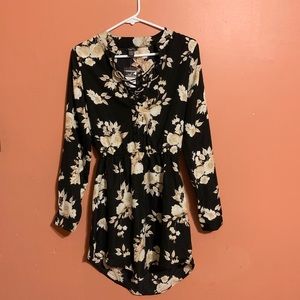 NEW! Black and White Floral Dress